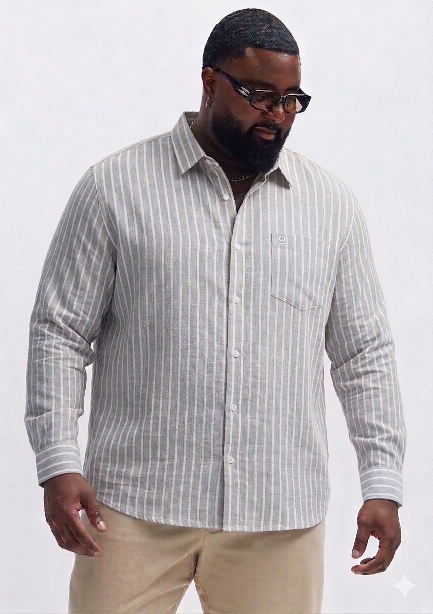 Cotton Linen Blend Full Sleeve Shirt for Men (3XL–5XL) | Big Size