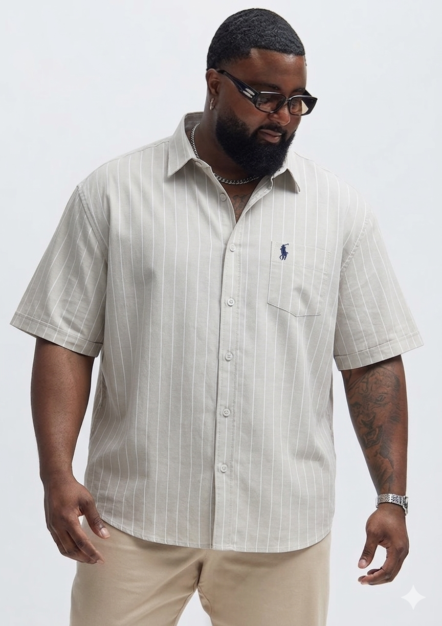 (3XL–6XL)🧥 Striped Half Sleeve Shirt