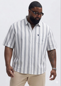 (3XL–6XL) Half Sleeve Striped Shirt