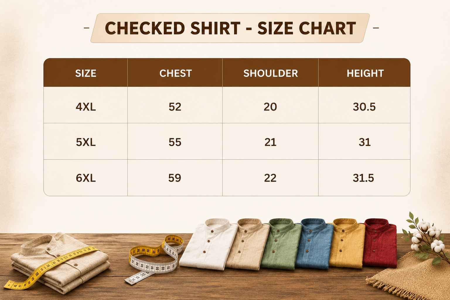 4XL TO 7XL EXTRA BIG SIZE CHECKS