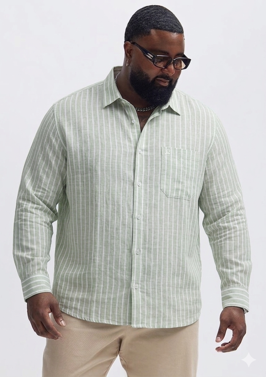 Cotton Linen Blend Full Sleeve Shirt for Men (3XL–5XL) | Big Size