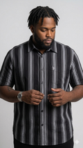 (3XL–6XL) Half Sleeve Striped Shirt