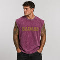Oversized Tank- Acid Wash Badass Print.