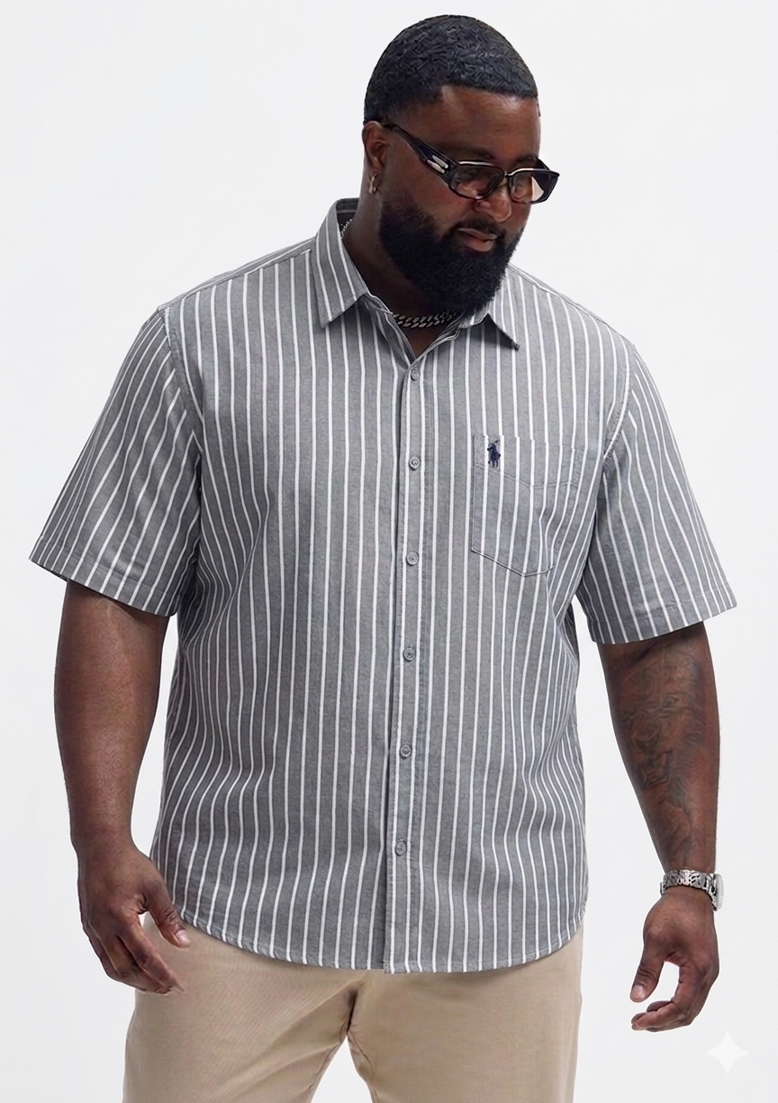 (3XL–6XL)🧥 Striped Half Sleeve Shirt