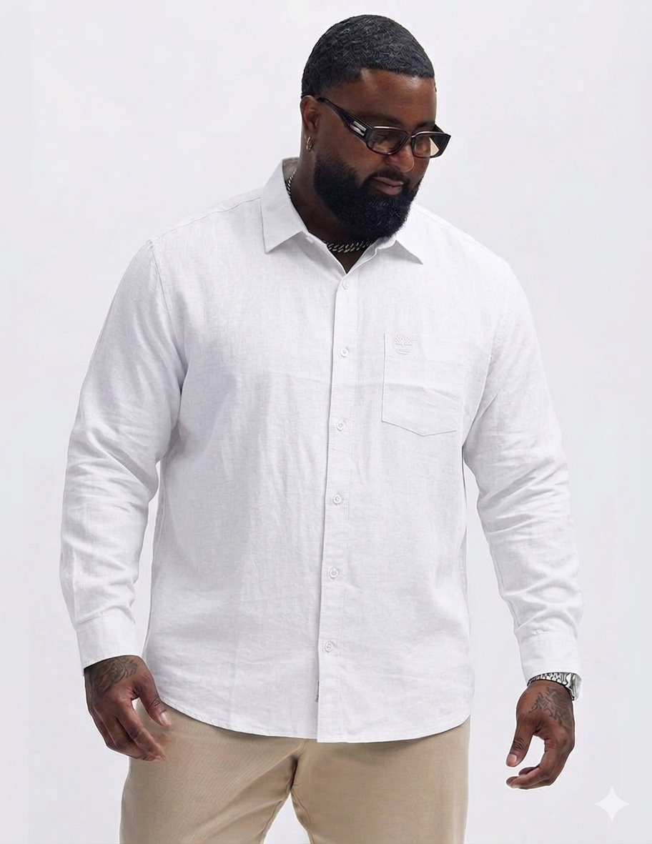 Big Size Plain Shirt white (3XL–5XL)
