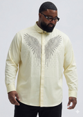 (3XL–5XL)✨ Satin Stone Designer Full Sleeve Shirt