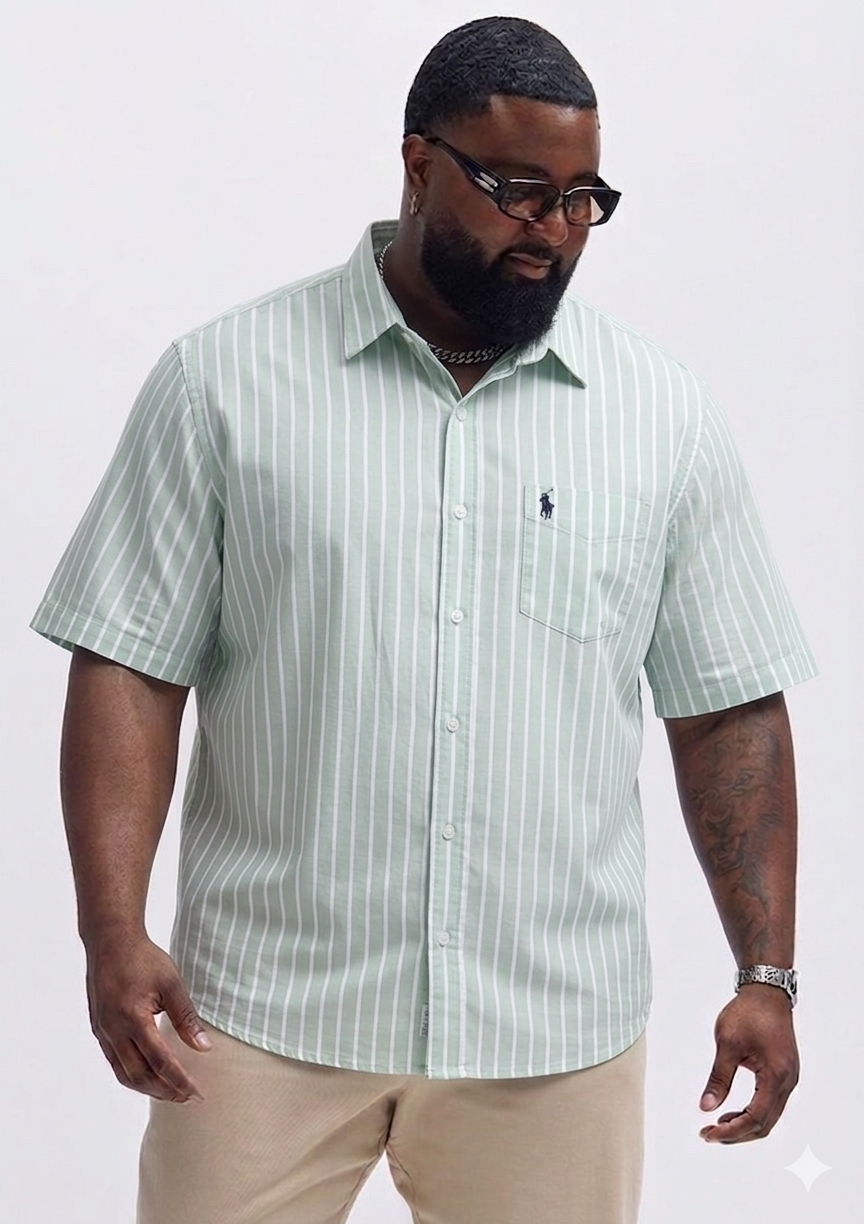 (3XL–6XL)🧥 Striped Half Sleeve Shirt
