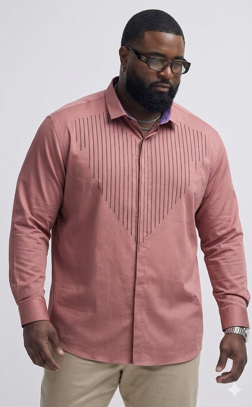 (3XL–5XL)✨ Satin Stone Designer Shirt