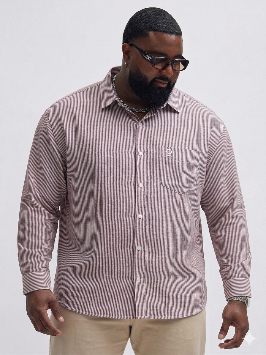 Cotton Linen Blend Full Sleeve Shirt for Men (3XL–5XL) | Big Size