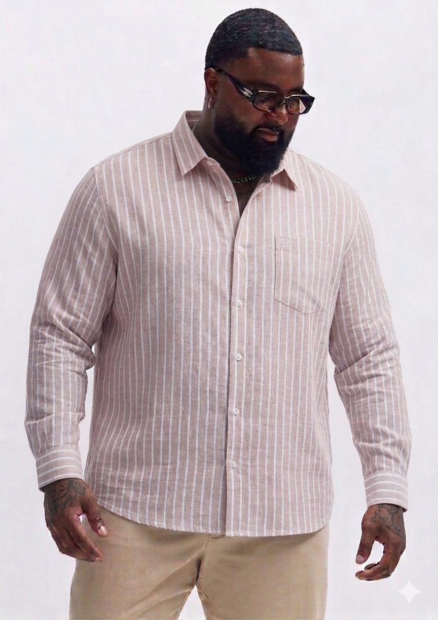 Cotton Linen Blend Full Sleeve Shirt for Men (3XL–5XL) | Big Size