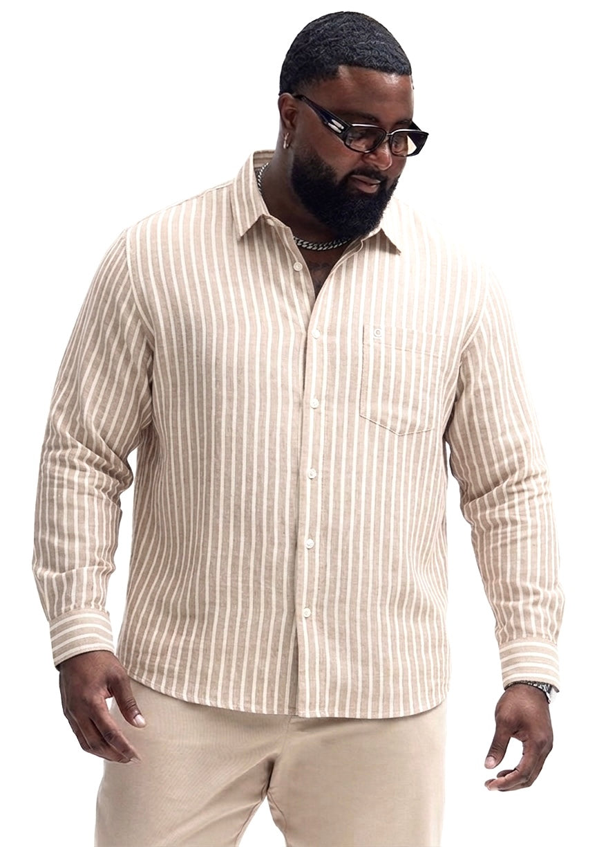 Cotton Linen Blend Full Sleeve Shirt for Men (3XL–5XL) | Big Size