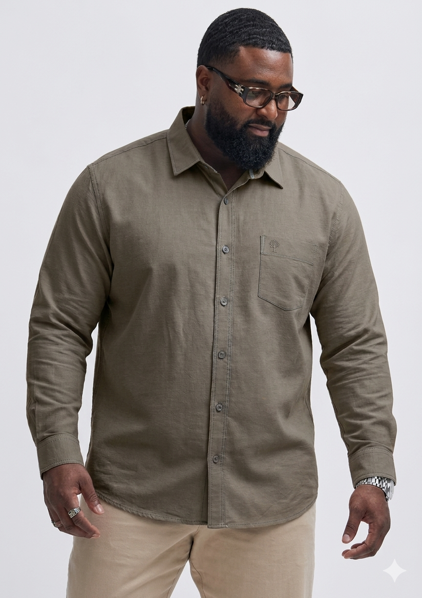 Big Size Plain Shirt Grey (3XL–5XL)