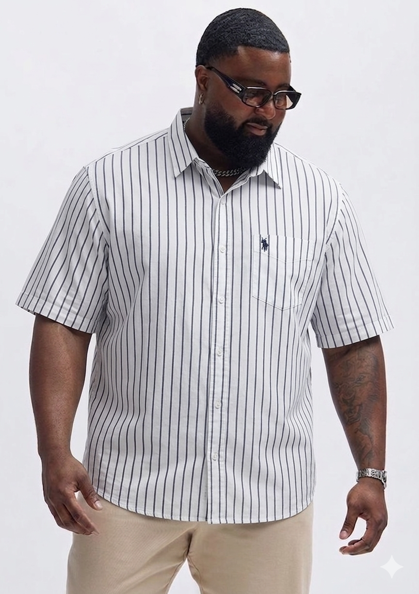 (3XL–6XL)🧥 Striped Half Sleeve Shirt