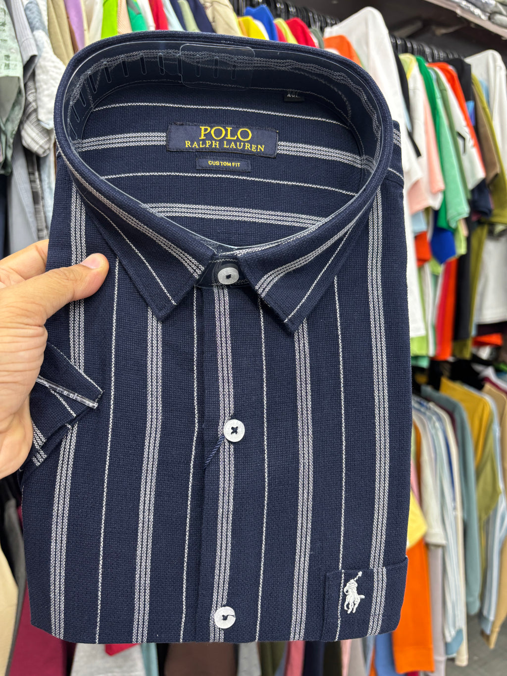 3XL–7XL Big size Striped Half Sleeve Shirt