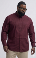 (3XL–5XL)✨ Satin Stone Maroon Designer Shirt