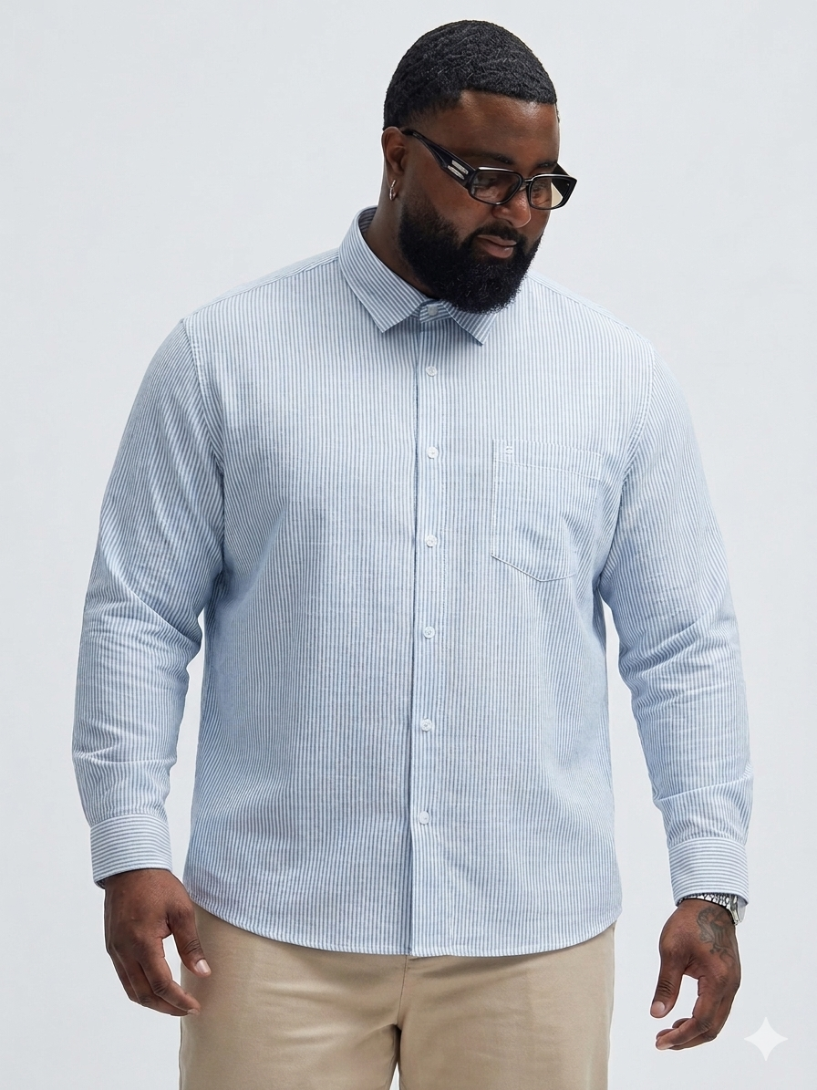 Cotton Linen Blend Full Sleeve Shirt for Men (3XL–5XL) | Big Size