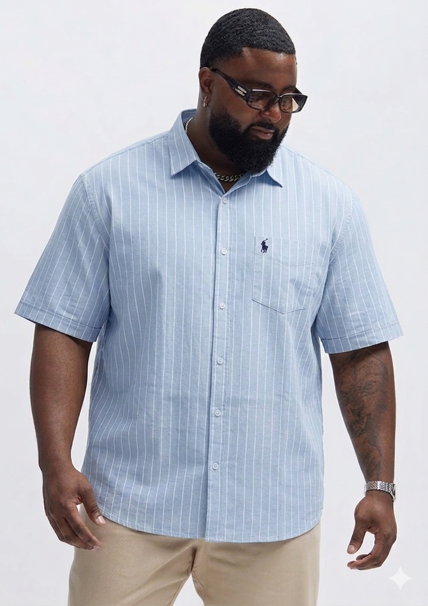 (3XL–6XL)🧥 Striped Half Sleeve Shirt