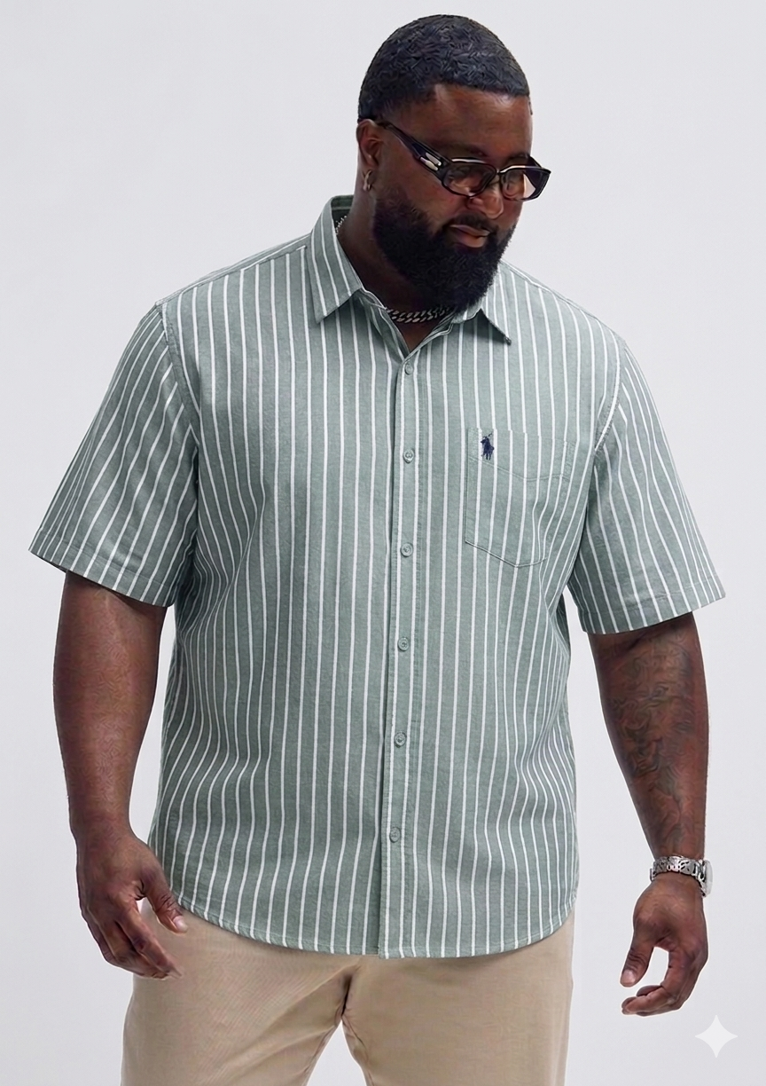 (3XL–6XL)🧥 Striped Half Sleeve Shirt