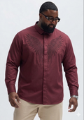 (3XL–5XL)✨ Satin Stone Designer Full Sleeve Shirt