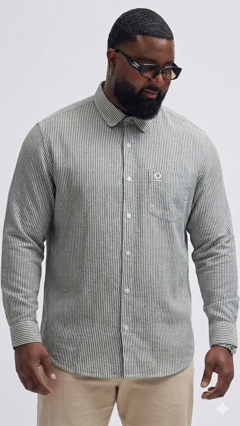 Cotton Linen Blend Full Sleeve Shirt for Men (3XL–5XL) | Big Size