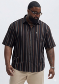 (3XL–6XL) Half Sleeve Striped Shirt