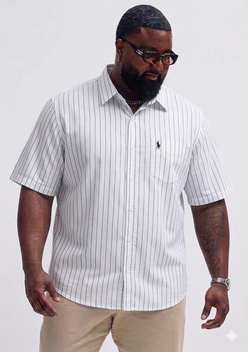 (3XL–6XL)🧥 Striped Half Sleeve Shirt