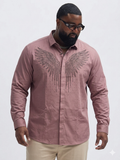 (3XL–5XL)✨ Satin Stone Designer Full Sleeve Shirt (Copy)