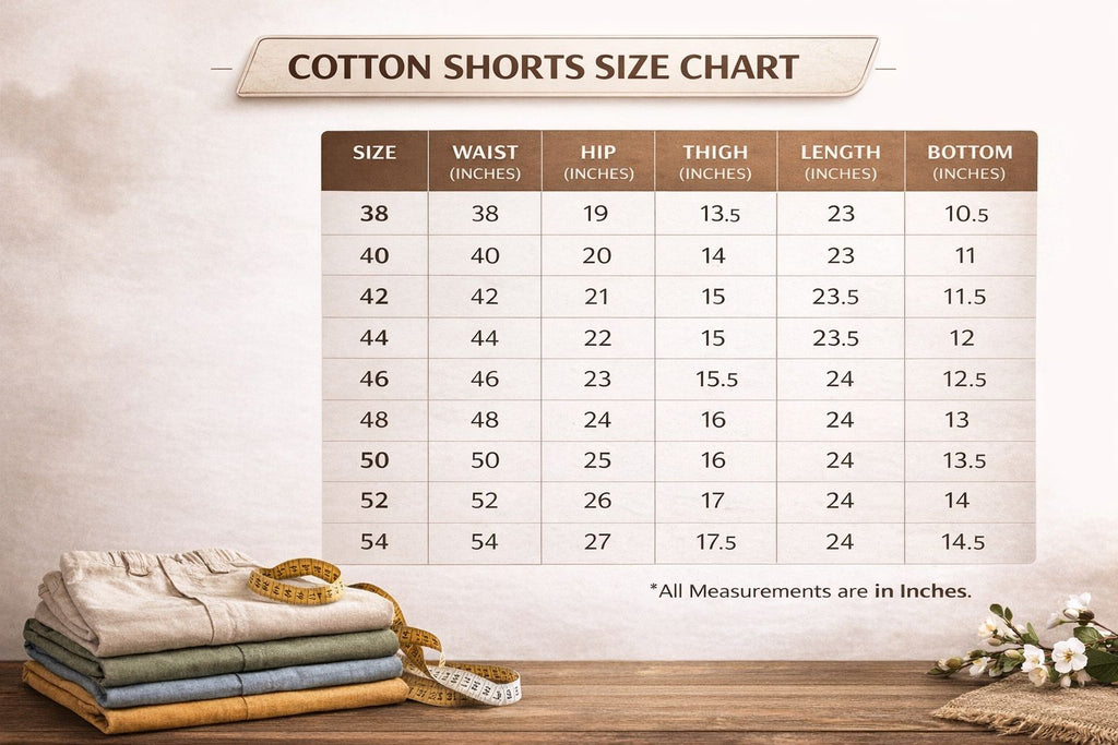 (38–54 Waist) Big Size Cotton Shorts