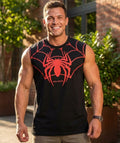 Oversized Tank-Spider Puff Print Black
