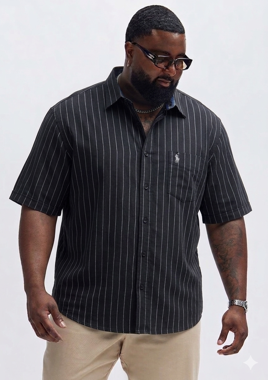 (3XL–6XL)🧥 Striped Half Sleeve Shirt