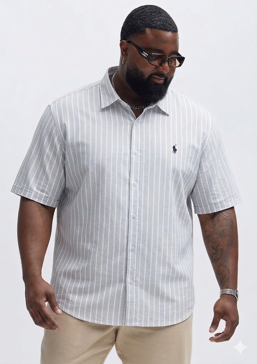 (3XL–6XL)🧥 Striped Half Sleeve Shirt